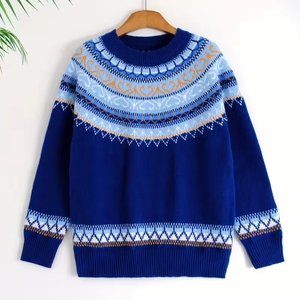 <span class=keywords><strong>Pull</strong></span> en tricot Fair Isle à motif cœur pour <span class=keywords><strong>femme</strong></span>, hiver 2026, <span class=keywords><strong>col</strong></span> rond, manches longues, 100 % acrylique, motif nordique - Product Image 1