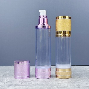 Custom Color Size logo 15ml 30ml 50ml 80ml 100ml Airless <b>Pump</b> Lotion <b>Bottle</b> With Round Shape Glod <b>Pump</b> Cap for Cosmetic Skincare - Product Image 6