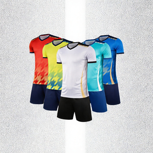 เสื้อฟุตบอลพิมพ์ลายแบบกำหนดเอง 100% โพลีเอสเตอร์ คอวี แขนสั้น ระบายอากาศ แห้งเร็ว ชุดทีม - Product Image 3