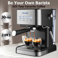 Cafetera Semiautomática Italiana Estándar Europea y Americana, Extracción Concentrada, Espuma de Leche, Plástico