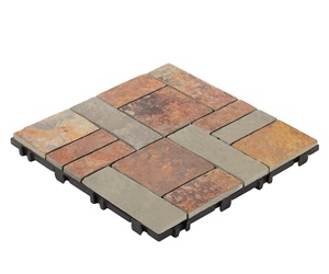 Azulejo de pizarra de piedra entrelazada DIY de diseño moderno, 300*300mm, fácil de instalar, XF-R024 para aplicaciones antiácido al aire libre - Product Image 2