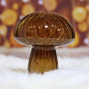 โคมไฟตั้งโต๊ะ LED รูปเห็ด ใช้แบตเตอรี่ โคมไฟข้างเตียงน่ารัก ทำจากแก้ว เหมาะสำหรับห้องนอน ห้องนั่งเล่น และห้องทำงาน - Product Image 2