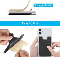 Tarjetero para Teléfono, Adhesivo para la Parte Posterior del Celular, Gran Almacenamiento, Compatible con iPhone, Android, Samsung Galaxy