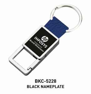 Llavero de Cuero y Metal con Placa de Identificación Negra, Anillo para Llaves Premium para Regalos Promocionales de Marca Corporativa - Product Image 6