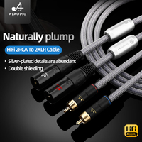 Câble adaptateur audio OEM/ODM Hi-Fi double RCA vers double XLR mâle/femelle pour enceintes et microphones, avec âme en fil OFC plaqué argent