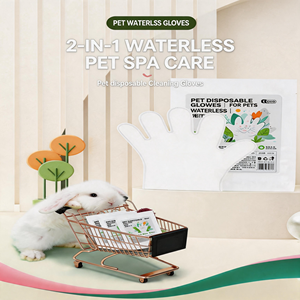 Gants de toilettage jetables sans eau pour lapins, lingettes de bain pour petits animaux et hamsters - Product Image 4