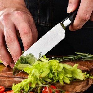 Cuchillo de <span class=keywords><strong>Chef</strong></span> de Acero Damasco con Patrón Láser, Mango de Madera, Diseño Ambidiestro, Estilo Moderno, Afilado, de Buena Calidad, Directo de Fábrica - Product Image 4
