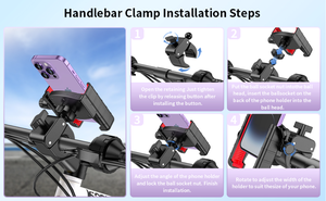 2024 New Anti-shake Cellphone Universal Bicycle Handlebar Stand Mount Bracket Motorcycle <strong>Phone</strong> <strong>Holder</strong> with <strong>Quad</strong> <strong>Lock</strong> - Product Image 6