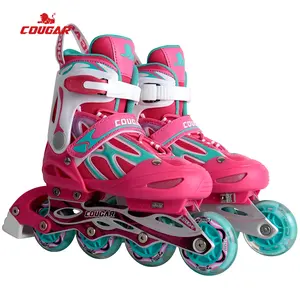 Pattini prezzo di fabbrica Cougar 4 ruote pattini a rotelle lampeggianti in linea per bambini bambini ragazzi ragazza pattini ruote luminose