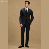 Costume 2 pièces TR pour homme lavable en machine - Grande taille personnalisable - Coupe ajustée pour affaires et mariages - Faible MOQ 1 ensemble