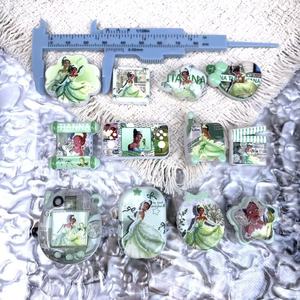 Breloque de téléphone et pendentif de sac en acrylique perlé, perforée, imprimée double face, en forme de princesse, série thématique, DIY - Product Image 3