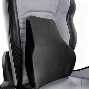 Chaise de jeu de course gris-noir avec coussin lombaire multi-contours, panneaux latéraux en fibre de carbone et repose-pieds rétractable 90-160 °   Recliner - Product Image 4