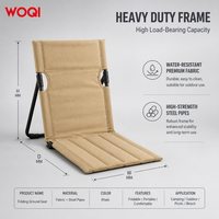 WOQI Chaise longue compacte pliable, chaise de plage pliable avec logo personnalisé, siège de sol sans pieds pour camping, pique-nique, vente en gros