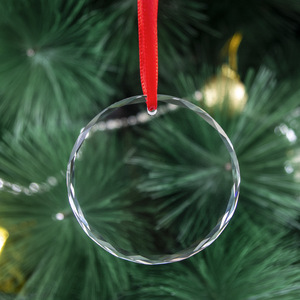 2026 <b>Cheap</b> Wholesale Customized Patterns Logo Blank Xmas Ornaments Decoration Customized <b>Crystal</b> Glass Christmas Ornaments - Product Image 1