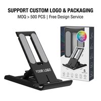 Support de téléphone de bureau OEM à six niveaux d'angle réglable, support de téléphone portable pliable et mini pour les magasins de détail, les cadeaux d'affaires en gros
