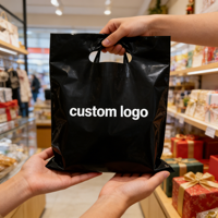 Sacs shopping en plastique laminé recyclable de haute qualité, avec poignée découpée, résistants à l'humidité, logo personnalisé