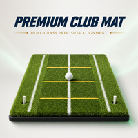 Tapis de frappe de golf avec marquages, une plaque de frappe auxiliaire, un tapis d'entraînement et d'enseignement de golf multifonctionnel avec double surface en gazon.