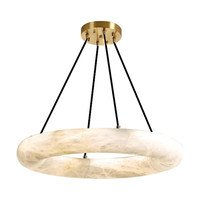 Lustre en marbre naturel espagnol de luxe, réglable en hauteur, minimaliste, translucide, en pierre, haut de gamme