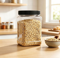 Voedselveilige PET plastic pot met schroefdeksel, 1900ml & 800ml inhoud, geschikt voor snoep, suiker, chocolade, snacks, salade, babyvoeding, pizza, noten, havermout
