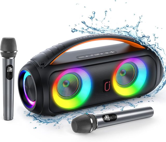 Big Speakers Outdoor Dj Party Waterproof Speaker 40W Portable Karaoke Speaker With 2 Wireless Mic for Family Ktv
