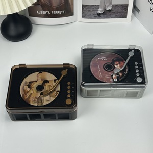 Lecteur CD portable au look de tourne-disque vintage, système audio avec télécommande, protection anti-sauts, son haute fidélité, Walkman - Product Image 5