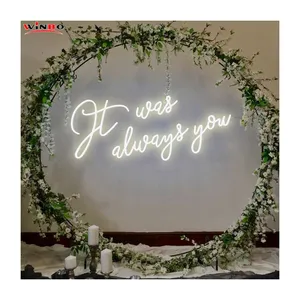 Winbo نيون فليكس حروف تصميم مجانية علامة نيون فيرجن ديكور جدارية لغرفة الزفاف حفلة ديكور نيون علامة كان دائما لك