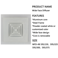 Diffuseur d'air par Ventilation pour Ventilation colorées, dispositif en aluminium directionnel carré, 4 voies, système de climatisation au plafond pour Hvac