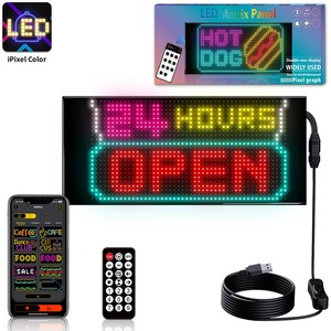 Pantalla LED Programable de 24x48 con Diseño Libre, Control por Aplicación, Letrero con Nombre y Logotipo, Paneles LED de Matriz, Adhesivos para Decoración de Automóviles, Regalos - Product Image 1