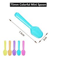 12000 pièces par carton, mini-cuillères jetables en plastique coloré de qualité alimentaire de 75 mm pour gelée, pouding, yaourt, crème glacée, dessert, gâteau, apéritif