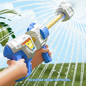 ปืนฉีดน้ำแรงดันสูงแบบดึงได้ - ปืนฉีดน้ำบาร์เร็ตต์ 120 รู สำหรับเด็ก, ความจุ 500 มล. พ่นน้ำแรง, ของเล่นกลางแจ้งสำหรับฤดูร้อน - Product Image 1