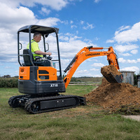 Mini Excavadora en Oferta, Excavadora Pequeña de Alta Calidad para Uso Doméstico, Nueva Máquina para Movimiento de Tierras de 1.8 Toneladas, con Certificación CE y EPA