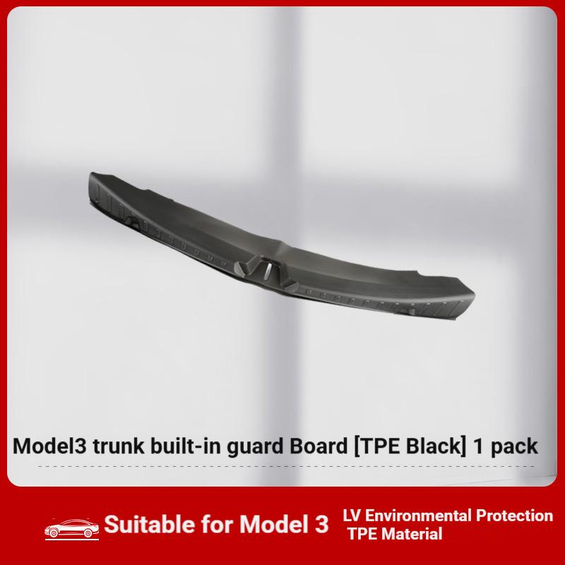 Protection intégrée de coffre arrière pour Model 3 (2021-2023), style TPE noir, 1 pièce.