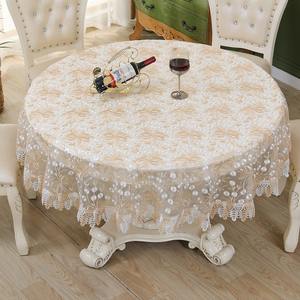 <span class=keywords><strong>Nappe</strong></span> de table <span class=keywords><strong>ronde</strong></span> <span class=keywords><strong>transparente</strong></span> en jacquard de 60 pouces, motif dentelle ajourée avec fleurs fantaisie dorées et vin rouge blanc, pour présentation de bijoux - Product Image 4