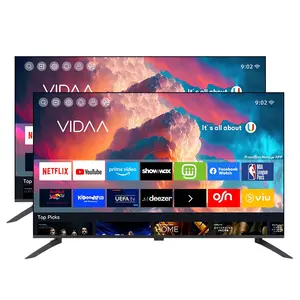 TV tanpa bingkai pintar 85 inci, televisi LED 8K ramping 4K 80 98 100 110 inci dengan layar Super besar datar/melengkung