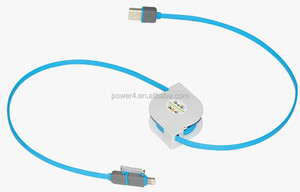Retráctil Micro USB 2 en <span class=keywords><strong>1</strong></span> a 8pin conector de <span class=keywords><strong>cable</strong></span> de carga usb para teléfonos celulares inteligentes - Product Image 2