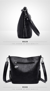 Wholesale Fashion Soft PU Leather <b>Tote</b> Bags Vintage Casual Ladies Handbag Shoulder Diagonal PU Leather Women's Bag - Product Image 4