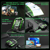 Piva GS200 4-in-1 7.1 Channel Type-C USB Hub dengan Layar EQ Kustom USB C PD 60W Adaptor Pengisian Cepat Kartu Suara Gaming untuk M2