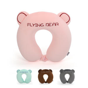 Oreiller en mousse à mémoire de forme Coperun en forme de U rose, portable, pour le soutien du cou, oreiller de voyage avec fermeture à pression pour un sommeil confortable - Product Image 5