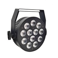 Projecteur PAR LED plat et fin 6-en-1 RGBWA+UV avec télécommande sans fil, boîtier en aluminium, 12 pièces, pour éclairage de décoration et de lavage