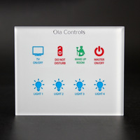 Interrupteur tactile intelligent pour maison connectée, 8 touches, panneau en verre trempé blanc, 220V, pour le contrôle des chambres d'hôtel