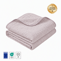 Serviette de Bain Bébé en Mousseline de Coton Bambou 6 Couches OEM ODM, Logo Personnalisé, Marque Privée, Vente en Gros Directe Usine, Impression Carrée