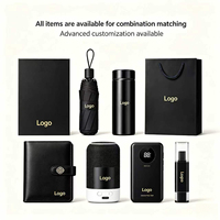 Luxe cadeauset voor mannen: zwart notitieboek, pen, beker, kaars, gepersonaliseerd logo, luxe cadeauverpakking voor hem, vriend, echtgenoot