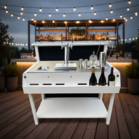 Chariot à café et cocktails portable en aluminium personnalisé, chariot à boissons à pousser à la main, chariot à jus, bière, snacks, nourriture, pour l'extérieur