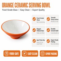 Bol conique en mélamine bicolore personnalisé en gros avec finition orange mate pour restaurant asiatique, hôtel, repas en plein air