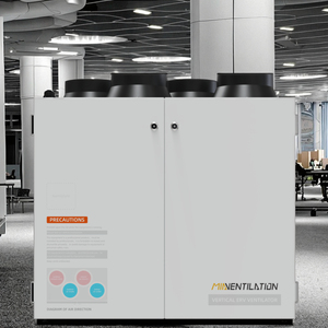 Ventilation verticale à double flux, moteur BLDC, 350 m3/h, système de CVC à air frais, récupération de chaleur, contrôleur, économie d'énergie, acier inoxydable - Product Image 1