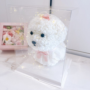 กล่องของขวัญสุนัขทำจากโฟมดอกไม้วันวาเลนไทน์ของขวัญวันคริสต์มาสของขวัญสุนัขดอกกุหลาบ - Product Image 6