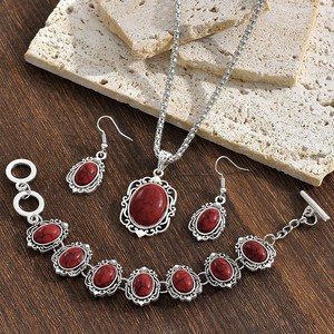 Fashion Vintage New <strong>Turquoise</strong> Necklace Earrings Bracelet Three Piece Set <strong>Jewelry</strong> Women - Product Image 3