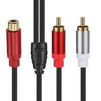 Ultra yumuşak Metal korumalı Altın kaplama Bakır çekirdekli Erkek Dişi RCA Ayırıcı Kablo1'den 2'ye Araç Amplifikatörleri için Ses Adaptörü Ev