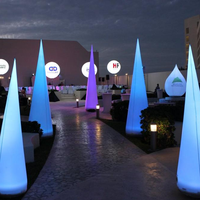 Cône d'éclairage led gonflable personnalisé, durable, décoration de restaurant romantique, à vendre, 50 pièces