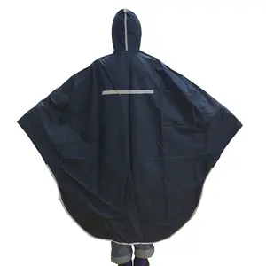 Custom Promotional Polyester Rain Poncho Raincoat with Reflective Tape/Strip